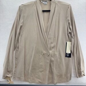 Vintage Alexandria Washable Silk Open Cardigan Beige Taupe Nordstrom Size 12 NWT